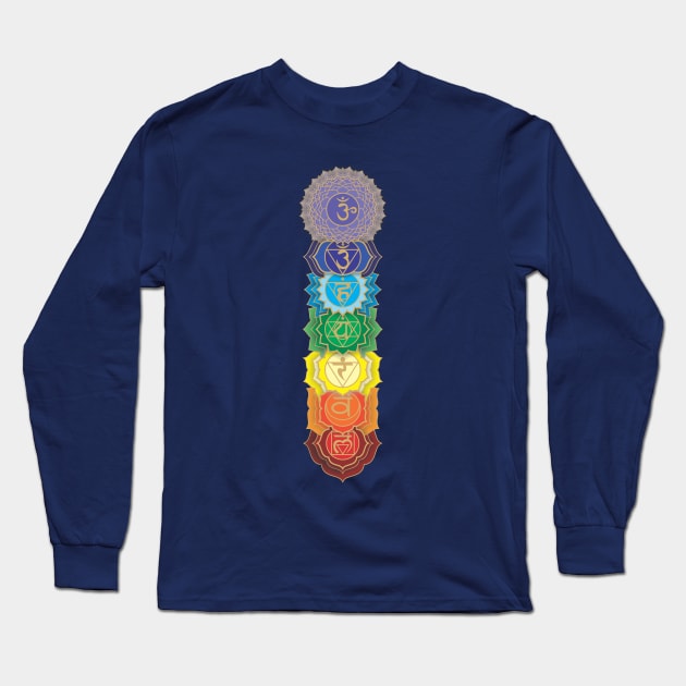 Mandala 7 Chakras Long Sleeve T-Shirt by MandalaSoul